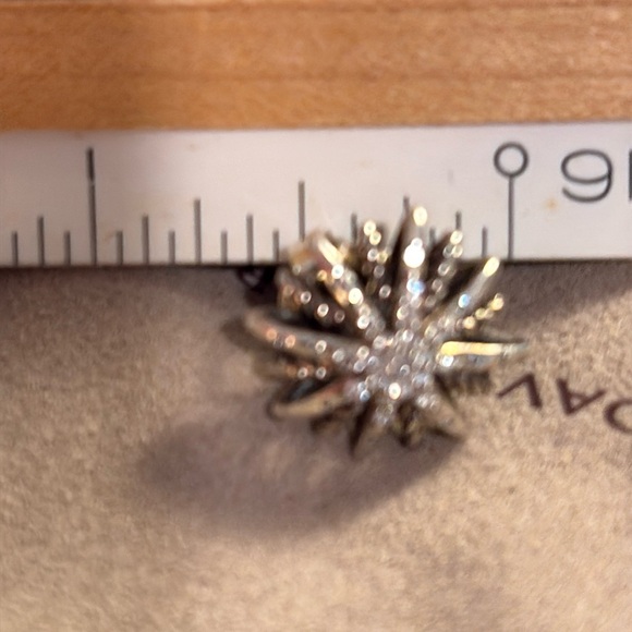 David Yurman Starburst Collection Sterling Silver and Diamond Earrings - Picture 4 of 4